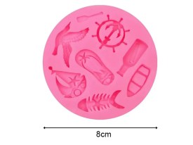 Molde silicona 8 figuras de playa